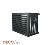 DECOAIRCO - Cache climatiseur extérieur métal - Cache clim, pompe à chaleur, protection groupe extérieur -Taille XS - Anthracite