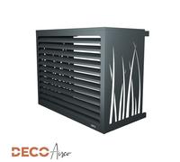 DECOAIRCO - Cache climatiseur extérieur métal - Cache clim, pompe à chaleur, protection groupe extérieur -Taille M - Anthracite
