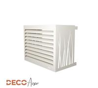 DECOAIRCO - Cache climatiseur extérieur métal - Cache clim, pompe à chaleur, protection groupe extérieur -Taille XS - Blanc crème