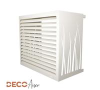 DECOAIRCO - Cache climatiseur extérieur métal - Cache clim, pompe à chaleur, protection groupe extérieur -Taille L - Blanc crème
