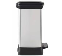 DECOBIN DUO Poubelle 30L (10L+18L) avec pédale argent métallique