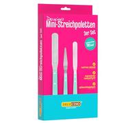 DECOCINO Lot de 3 palettes à épiler - Lot de 3 Mini palettes à épiler - Spatule Pointue, Angulaire et à tartiner, en Acier Inoxydable, Passe au Lave-Vaisselle, la Menthe Moderne Rencontre l'acier