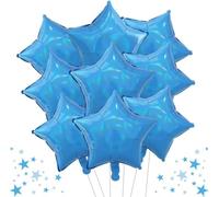 DecoGlee Lot de 15 grands ballons à l'hélium en forme d'étoile bleu irisé de 45,7 cm pour anniversaire, mariage, fête prénuptiale, fiançailles, décorations de fête
