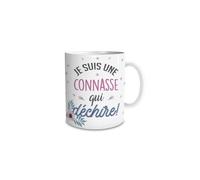 DECOHO - Mug humour Je suis une connasse qui déchire - 33 ramique - Imprimé en France - Blanc