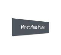 DECOHO - Plaque adhésive interphone personnalisée - Étiquette Plastique bi-Couche Grise Lettres Blanches - Gravure Laser Durable - 60x15 mm, épaisseur 1, Gris