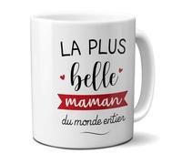 DECOHO Tasse en céramique La plus Belle Maman - Cadeau Fête des Mères ou Anniversaire Maman - Tasse cadeau Noël originale