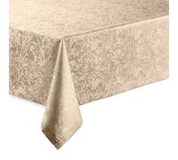 DecoHomeTextil Heimtextilmanufaktur Haute qualité Nappe avec Ourlet Harmony Champagne Rectangulaire 130 x 160 cm Facile d’Entretien