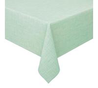 DecoHomeTextil Heimtextilmanufaktur Toile cirée, Nappe en Toile cirée, Nappe de Table, Nappe de Jardin, Aspect Lin Verni Vert Carré 100 x 100 cm Lavable