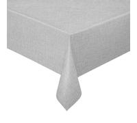 DecoHomeTextil Heimtextilmanufaktur Toile cirée, Nappe en Toile cirée, Nappe de Table, Nappe de Jardin, Aspect Lin Verni Gris Rectangulaire 110 x 170 cm Lavable