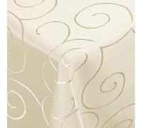DecoHomeTextil Kringel Nappe, Rectangulaire 160 x 300 cm Champagne, qualité Lourde, Brillante, Nappe en Damas