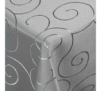 DecoHomeTextil Kringel Nappe, Rectangulaire 160 x 300 cm Gris Clair, qualité Lourde, Brillante, Nappe en Damas