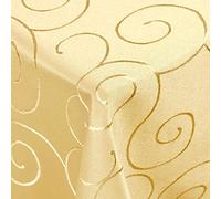 DecoHomeTextil Kringel Nappe, Rectangulaire 160 x 300 cm Jaune, qualité Lourde, Brillante, Nappe en Damas