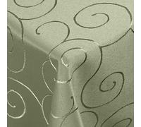 DecoHomeTextil Kringel Nappe, Rectangulaire 160 x 300 cm Vert Clair, qualité Lourde, Brillante, Nappe en Damas