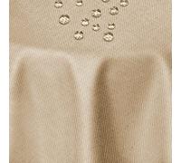 DecoHomeTextil Nappe Aspect Lin, déperlante et antitache, Lavable, Ovale 160 x 220 cm Beige Sable, avec Effet Lotus, sans Repassage nécessaire