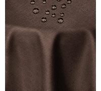 DecoHomeTextil Nappe Aspect Lin, déperlante et antitache, Lavable, Ovale 160 x 220 cm Marron foncé, avec Effet Lotus, sans Repassage nécessaire