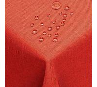 DecoHomeTextil Nappe Aspect Lin, déperlante et antitache, Lavable, Rectangulaire 160 x 400 cm Orange, avec Effet Lotus, sans Repassage nécessaire