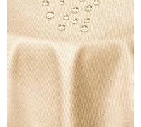 DecoHomeTextil Nappe Aspect Lin, déperlante et antitache, Lavable, Rond 180 cm Champagne, avec Effet Lotus, sans Repassage nécessaire
