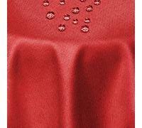 DecoHomeTextil Nappe Aspect Lin, déperlante et antitache, Lavable, Rond 180 cm Rouge foncé, avec Effet Lotus, sans Repassage nécessaire