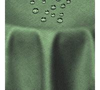 DecoHomeTextil Nappe Aspect Lin, déperlante et antitache, Lavable, Rond 180 cm Vert foncé, avec Effet Lotus, sans Repassage nécessaire