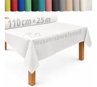 DecoHomeTextil Nappe Rouleau Rouleau de Nappe intissé Tissu intissé Blanc 1,1 x 25 m 50 g/m² Lavable déperlante