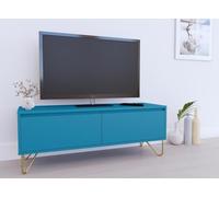 DecoInParis Meuble TV XXL 1 tiroir 1 Porte Bleu Canard Darina