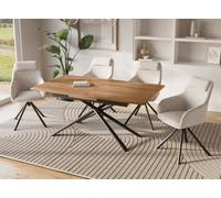 DecoInParis Table à Manger rectangulaire à rallonge Couleur chêne foncé 160-200 cm Zoro