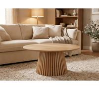DecoInParis Table Basse Ronde en Bois Clair HEKA