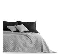 DecoKing 15155 Couvre-lit 170 x 270 cm Noir Acier Argent Anthracite Gris Jeté de Lit Double Face Surpiqûre Axel Black Silver