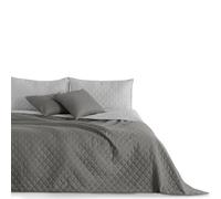 DecoKing 29732 Couvre-lit 220 x 240 cm Gris Acier Gris argenté Jeté de lit Double Face Facile d'entretien Gris Acier argenté Gris Axel