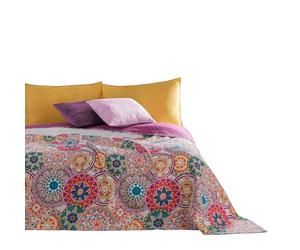 DecoKing 77160 Couvre-lit Double Face, Polyester, Violet Blanc, Polyester, Violet/Blanc, 170 x 210 cm