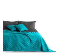 DecoKing Axel Couvre-lit double face facile d'entretien, Polyester, Graphite bleu pétrole Axel., 240 x 260 cm
