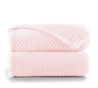 DecoKing Couette en microfibre Couverture polaire Plaid Couvre-lit polaire doux de style scandinave Henry, Microfibre Rose Poudré 70x150 cm