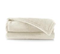 DecoKing Couverture Polaire 150 x 200 cm Plaid Doux en Microfibre pour Lits Canapés Chaises et Divans Style Scandinave Chaude Légère et pour Toutes Les Saisons Crème Mic