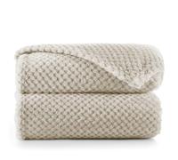 DecoKing Couverture Polaire 150 x 200 cm Plaid Doux en Microfibre pour Lits Canapés Chaises et Divans Style Scandinave Chaude Légère et pour Toutes Les Saisons Cappuccino Henry