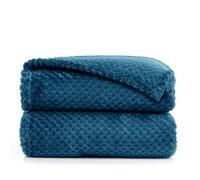 DecoKing Couverture Polaire 150 x 200 cm Plaid Doux en Microfibre pour Lits Canapés Chaises et Divans Style Scandinave Chaude Légère et pour Toutes Les Saisons Bleu Foncé Henry