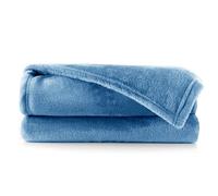 DecoKing Couverture Polaire 160 x 210 cm Plaid Doux en Microfibre pour Lits Canapés Chaises et Divans Style Scandinave Chaude Légère et pour Toutes Les Saisons Bleu Foncé Mic