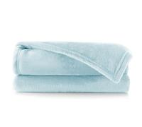 DecoKing Couverture Polaire 160 x 210 cm Plaid Doux en Microfibre pour Lits Canapés Chaises et Divans Style Scandinave Chaude Légère et pour Toutes Les Saisons Bleu Mic