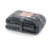 DecoKing Couverture Polaire 160 x 210 cm Plaid Doux en Microfibre pour Lits Canapés Chaises et Divans Style Scandinave Chaude Légère et pour Toutes Les Saisons Anthrazite Mic