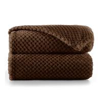 DecoKing Couverture Polaire 170 x 210 cm Plaid Doux en Microfibre pour Lits Canapés Chaises et Divans Style Scandinave Chaude Légère et pour Toutes Les Saisons Marron Chocolat Henry