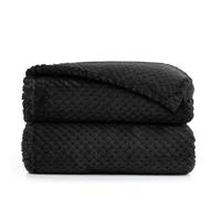 DecoKing Couverture Polaire 170 x 210 cm Plaid Doux en Microfibre pour Lits Canapés Chaises et Divans Style Scandinave Chaude Légère et pour Toutes Les Saisons Noir Henry
