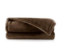 DecoKing Couverture Polaire 200 x 220 cm Plaid Doux en Microfibre pour Lits Canapés Chaises et Divans Style Scandinave Chaude Légère et pour Toutes Les Saisons Marron Mic
