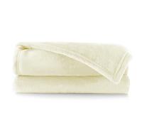 DecoKing Couverture Polaire 200 x 220 cm Plaid Doux en Microfibre pour Lits Canapés Chaises et Divans Style Scandinave Chaude Légère et pour Toutes Les Saisons Ecru Mic