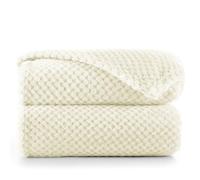 DecoKing Couverture Polaire 220 x 240 cm Plaid Doux en Microfibre pour Lits Canapés Chaises et Divans Style Scandinave Chaude Légère et pour Toutes Les Saisons Crème Henry