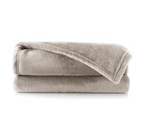 DecoKing Couverture Polaire 220 x 240 cm Plaid Doux en Microfibre pour Lits Canapés Chaises et Divans Style Scandinave Chaude Légère et pour Toutes Les Saisons Cappuccino Mic