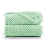 DecoKing Couverture Polaire 220 x 240 cm Plaid Doux en Microfibre pour Lits Canapés Chaises et Divans Style Scandinave Chaude Légère et pour Toutes Les Saisons Menthe Henry