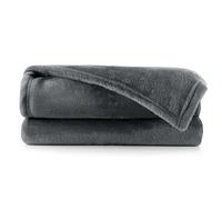DecoKing Couverture Polaire 70 x 150 cm Plaid Doux en Microfibre pour Lits Canapés Chaises et Divans Style Scandinave Chaude Légère et pour Toutes Les Saisons Anthrazite Mic