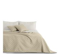 DecoKing Couvre-lit Blanc Beige Jeté de lit Double Face Entretien Facile Axel, Polyester, Blanc/Beige, 170 x 270 cm