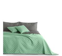 DecoKing Couvre-lit Menthe Gris Acier Jeté de lit Double Face Entretien Facile Axel, Polyester, Menthe/Acier, 170 x 210 cm