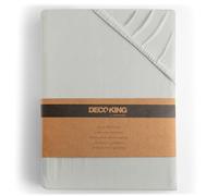 DecoKing Drap-Housse 140x200-160x200 cm 100% Coton Peigné Jersey Doux Drap Housse 140x200cm - 160x200cm Argent Amber