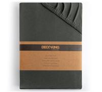 DecoKing Drap-Housse 160x200-180x200 cm 100% Coton Peigné Jersey Doux Drap Housse 160x200cm - 180x200cm Graphite Amber